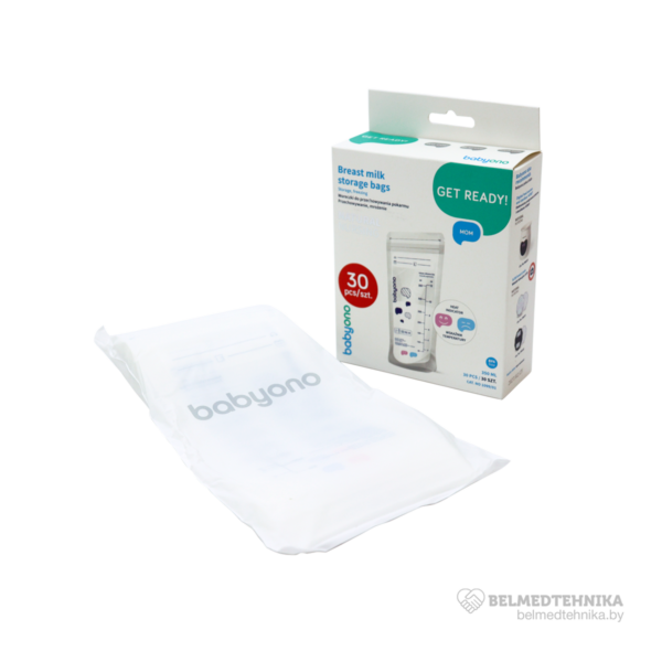 Пакеты для хранения грудного молока с индикатором температуры BabyOno Natural Nursing 30 шт 350 мл 2