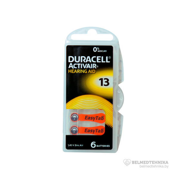 Батарейка Duracell Aktivair Baterie BL6 воздушно-цинковая 2