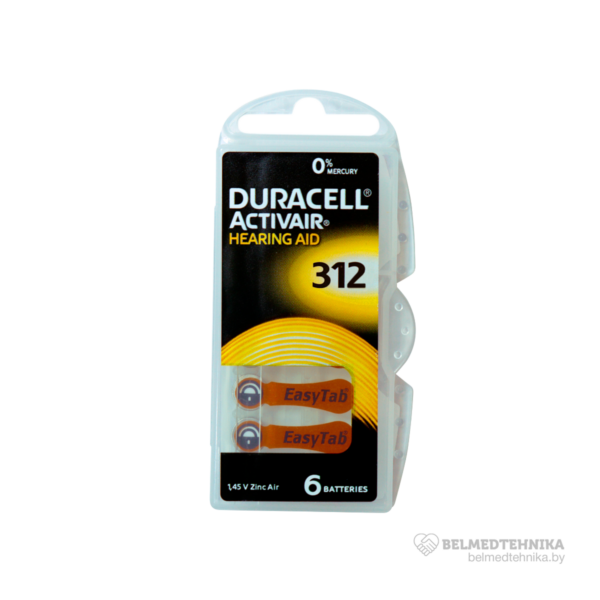 Батарейка Duracell Aktivair Baterie BL6 воздушно-цинковая 4