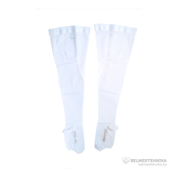Чулки компрессионные 2 класс белые AVICENUM ANTI-TROMBO с открытым носком 3